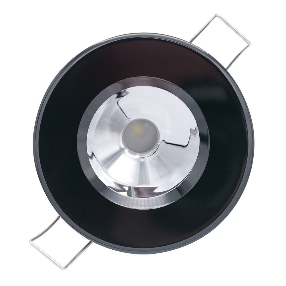 Lumitec Illusion Flush Mount LED Down Light - Spectrum RGBW - Cool White - Black Housing - Chrome Reflector - Get Tight Gear