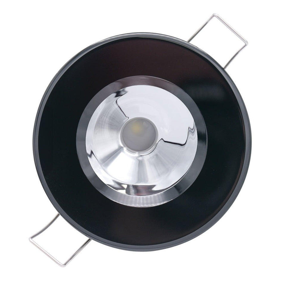 Lumitec Illusion Flush Mount LED Down Light - Spectrum RGBW - Cool White - Black Housing - Chrome Reflector - Get Tight Gear
