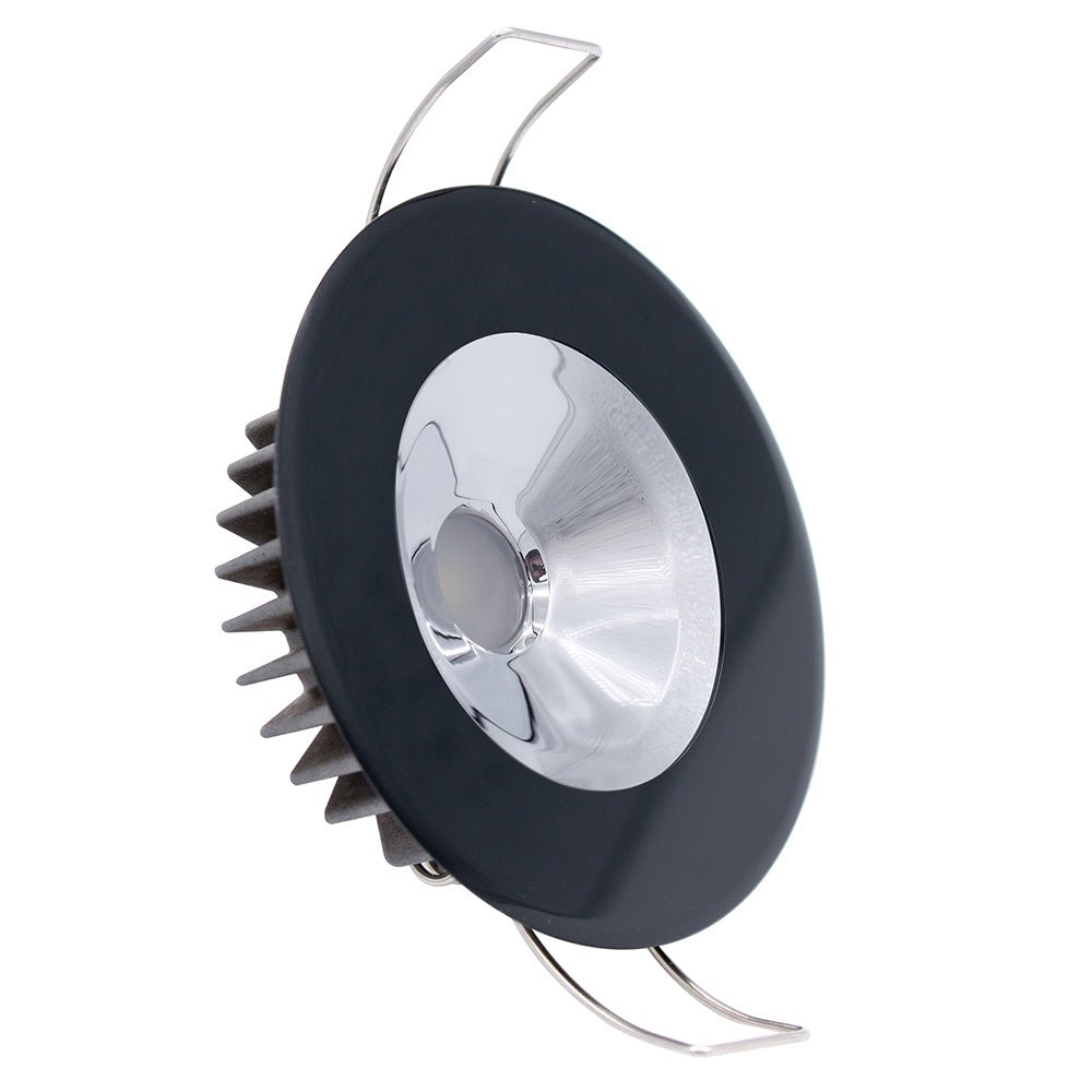 Lumitec Illusion Flush Mount LED Down Light - Spectrum RGBW - Cool White - Black Housing - Chrome Reflector - Get Tight Gear