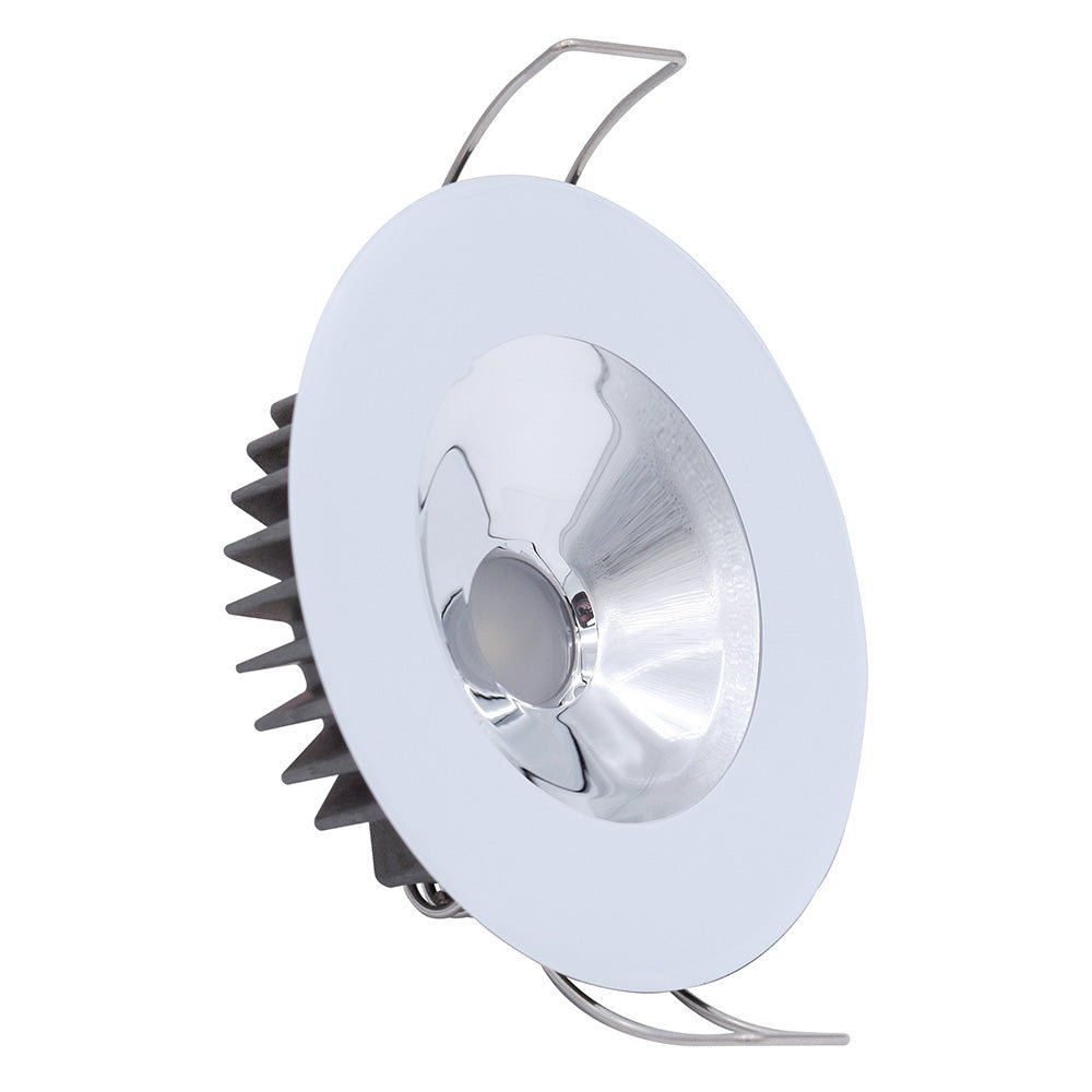 Lumitec Illusion Flush Mount LED Down Light - Spectrum RGBW - Cool White - White Housing - Chrome Reflector - Get Tight Gear