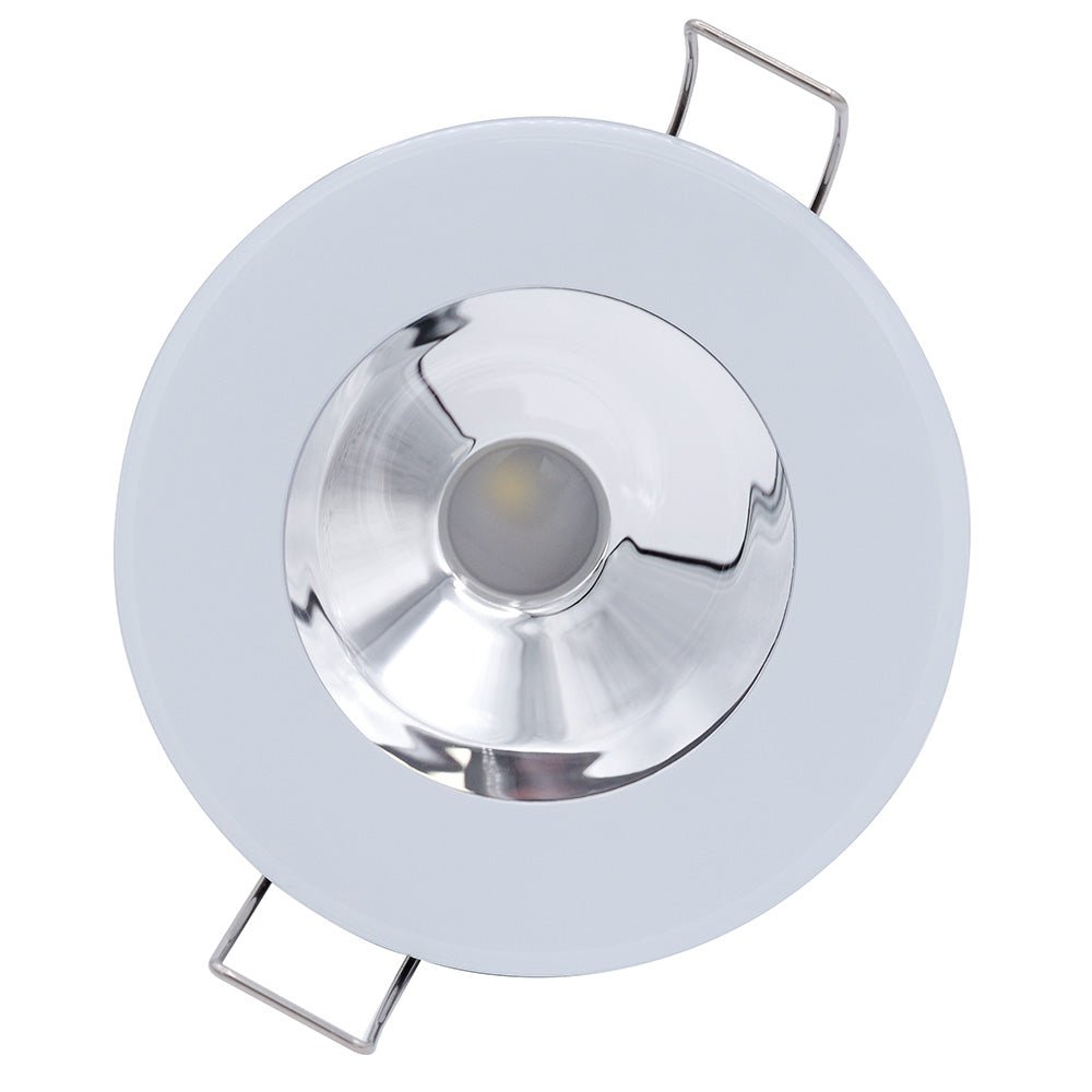 Lumitec Illusion Flush Mount LED Down Light - Spectrum RGBW - Cool White - White Housing - Chrome Reflector - Get Tight Gear