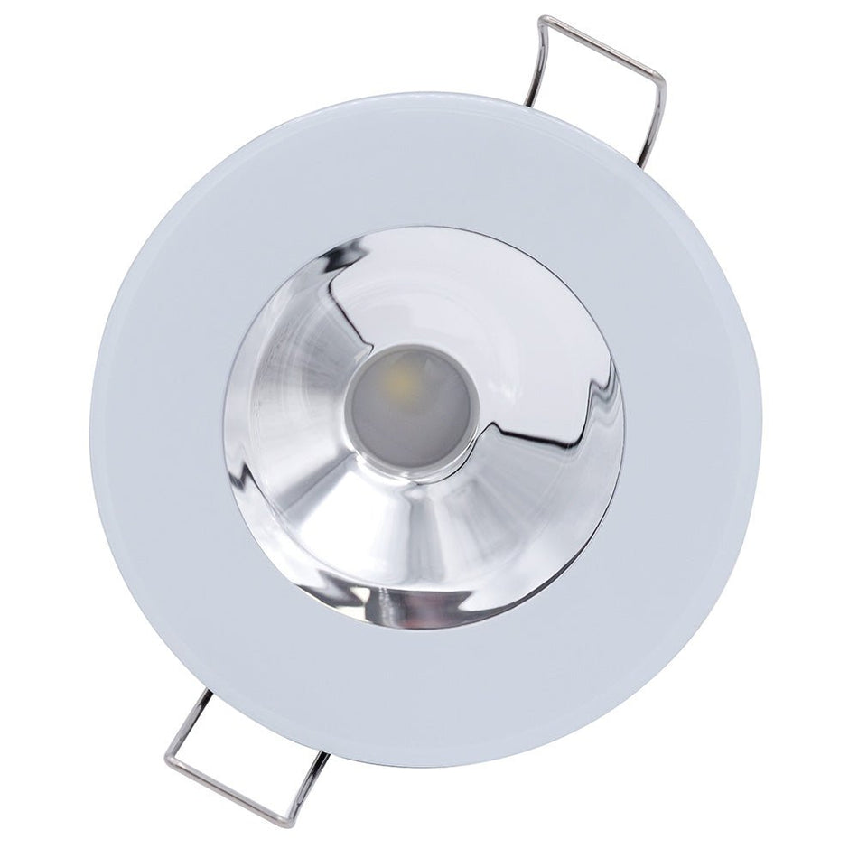 Lumitec Illusion Flush Mount LED Down Light - Spectrum RGBW - Cool White - White Housing - Chrome Reflector - Get Tight Gear