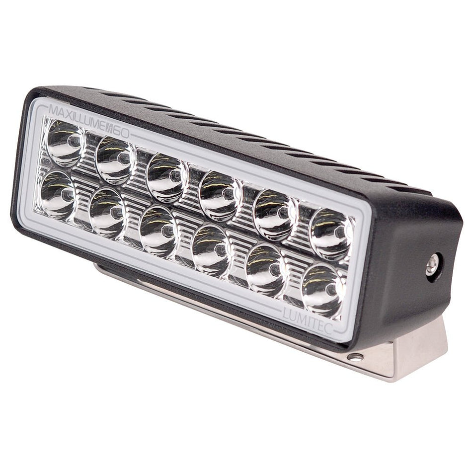 Lumitec Maxillume h60 - Trunnion Mount Flood Light - White Dimming - Black Housing - Get Tight Gear
