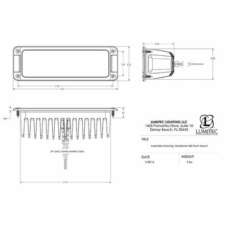 Lumitec Maxillumeh60 - Flush Mount Flood Light - White Housing - White Dimming - Get Tight Gear