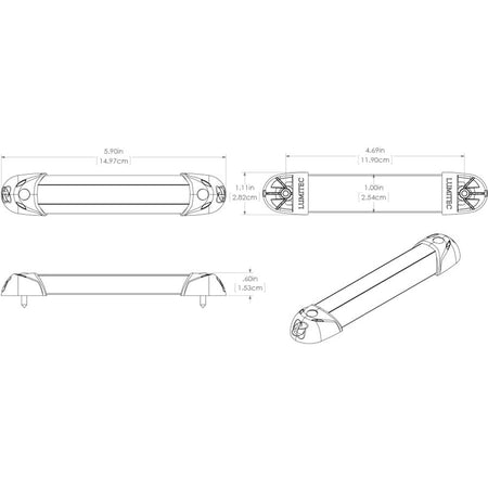 Lumitec Mini Rail2 6" LED Utility Light - Spectrum RGBW - Brushed Finish - Get Tight Gear