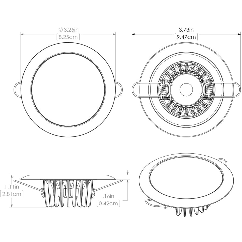 Lumitec Mirage Flush Mount Down Light Spectrum RGBW - Glass Bezel - Get Tight Gear