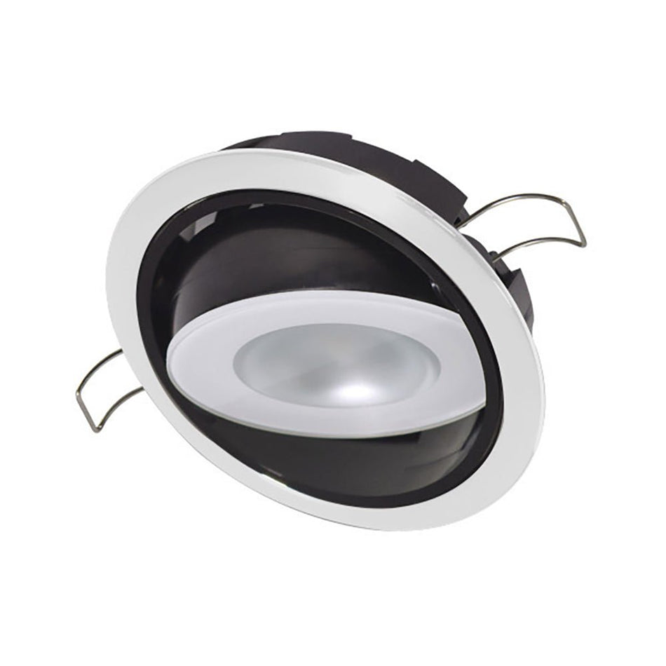 Lumitec Mirage Positionable Down Light - Warm White Non - Dimming - Hi CRI - White Bezel - Get Tight Gear