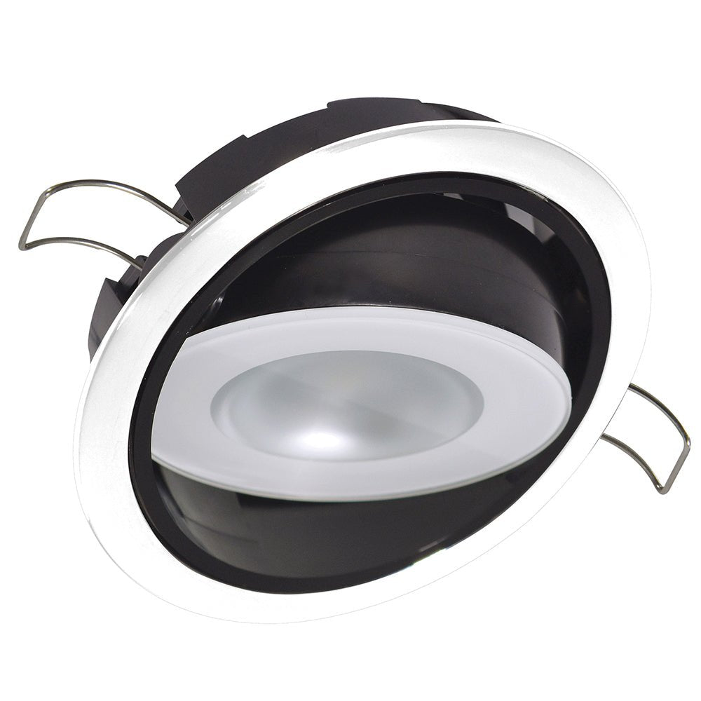 Lumitec Mirage Positionable Down Light - White Dimming, Red/Blue Non - Dimming - White Bezel - Get Tight Gear