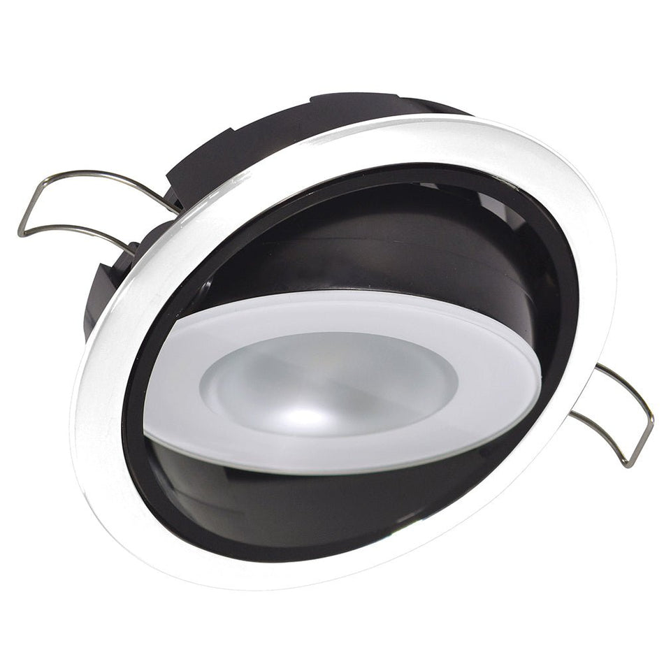 Lumitec Mirage Positionable Down Light - White Dimming, Red/Blue Non - Dimming - White Bezel - Get Tight Gear
