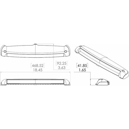 Lumitec Razor 18" Light Bar - Flood - White - Get Tight Gear