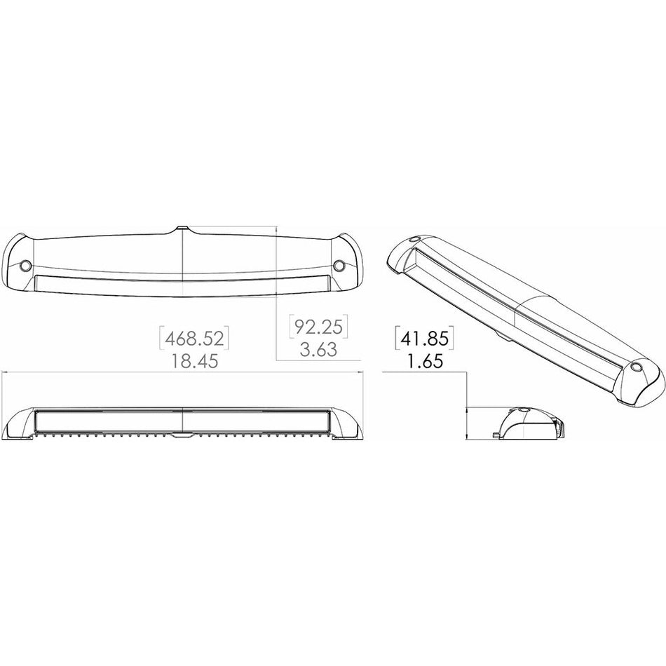 Lumitec Razor Light Bar - Flood - Black Housing - Flush Mount - Get Tight Gear