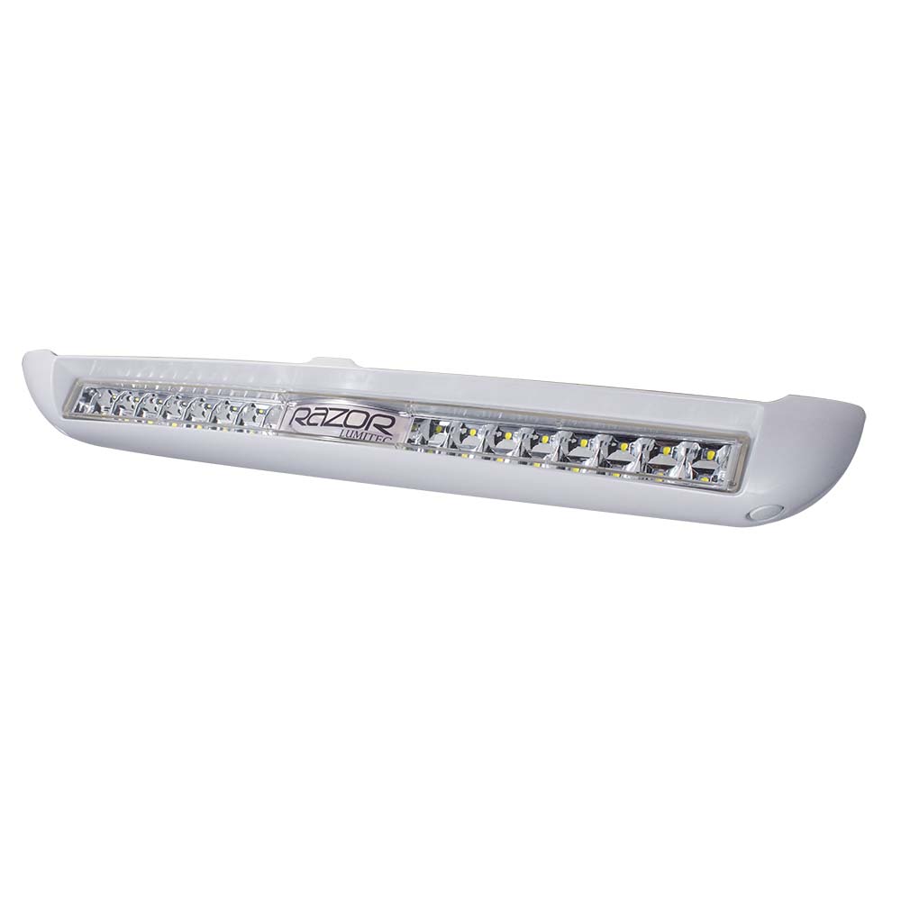 Lumitec Razor Light Bar - Flood - White Housing w/Inverted Logo Flush Mount - Get Tight Gear