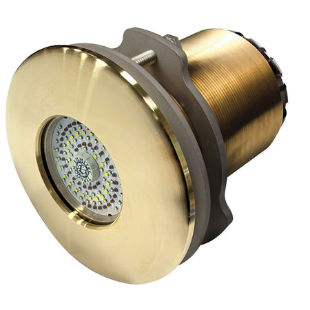 Lumitec SeaBlaze Typhoon Underwater Light - Bronze Thru - Hull LED Light - White/Blue - Flush Mount - Get Tight Gear