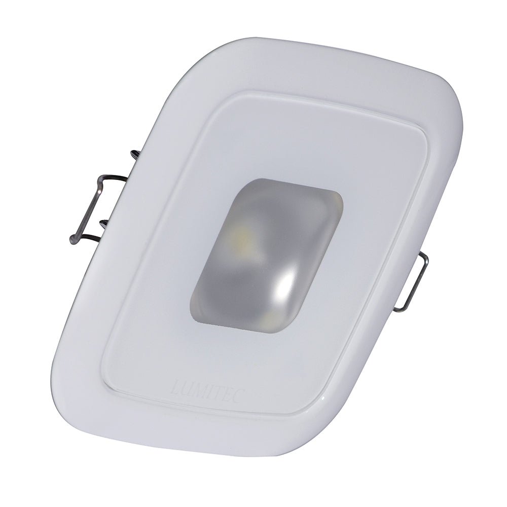 Lumitec Square Mirage Down Light - White Dimming, Red/Blue Non - Dimming - White Bezel - Get Tight Gear