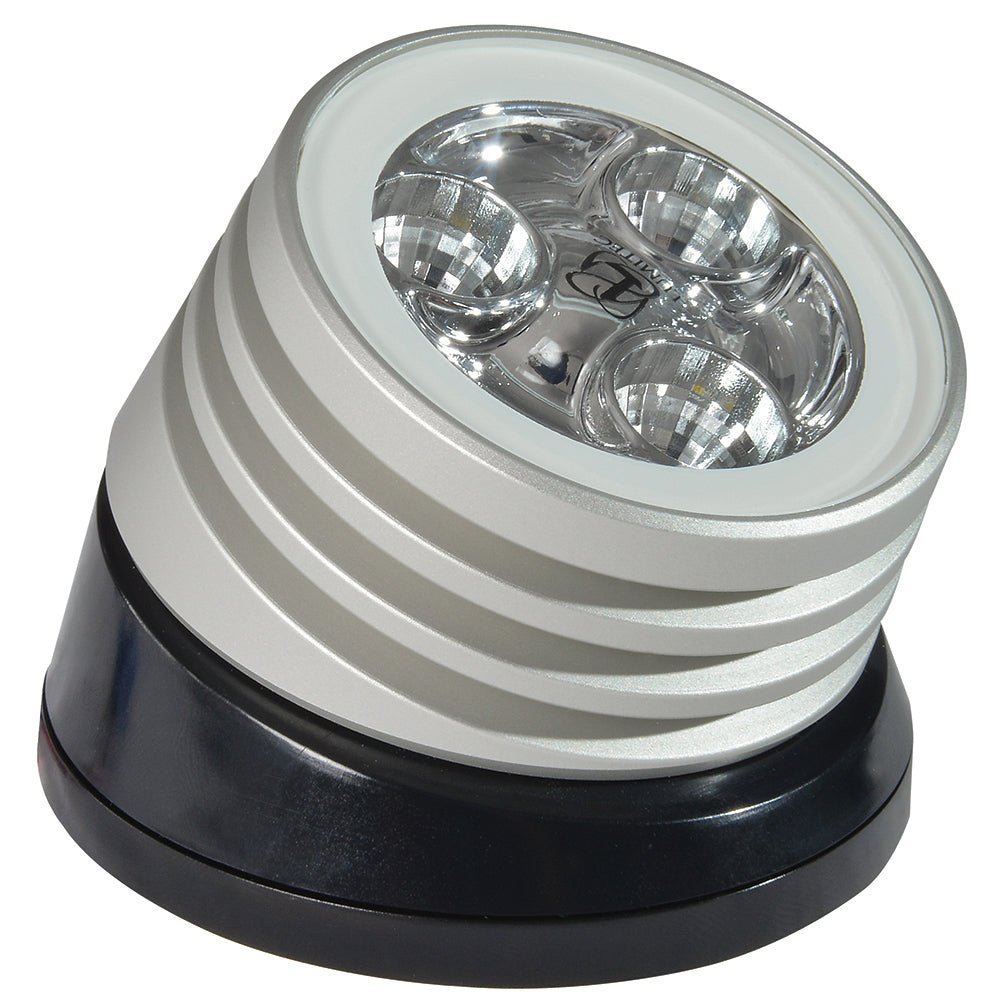 Lumitec Zephyr LED Spreader/Deck Light - Brushed, Black Base - White Non - Dimming - Get Tight Gear
