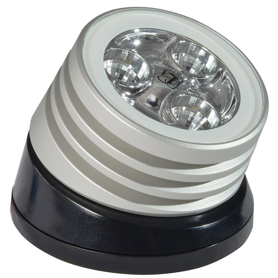 Lumitec Zephyr LED Spreader/Deck Light - Brushed, Black Base - White Non - Dimming - Get Tight Gear