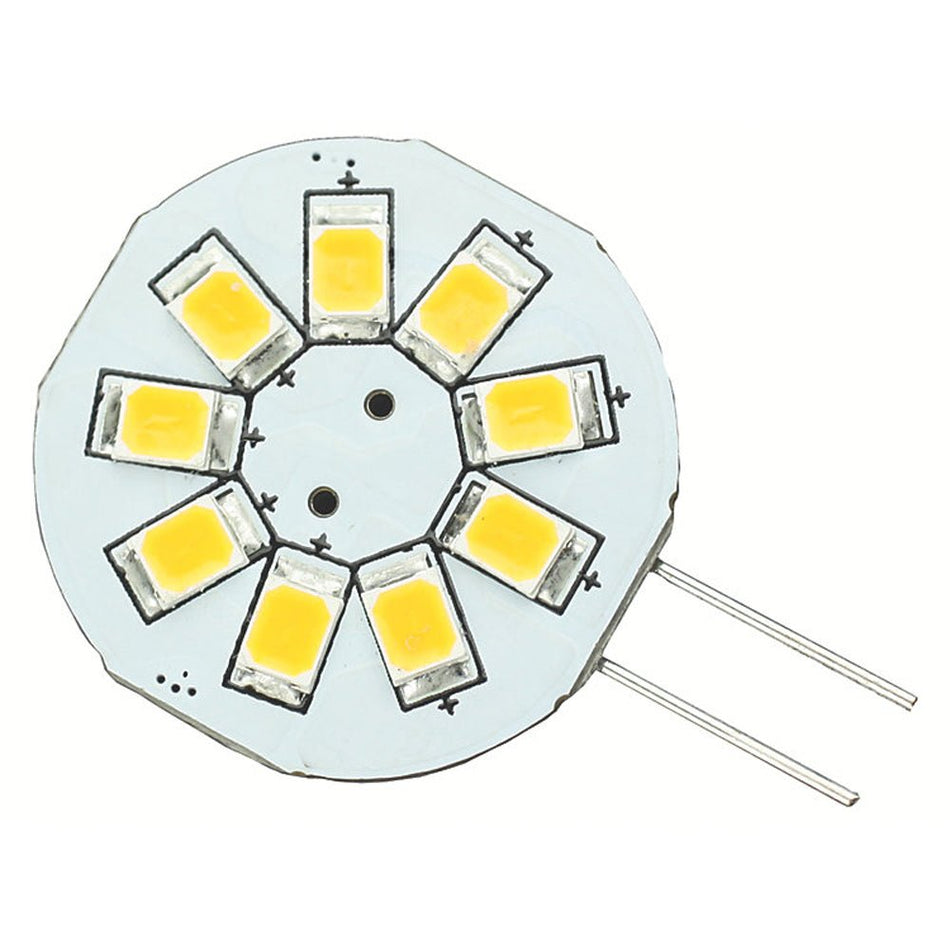 Lunasea G4 8 LED Side Pin Light Bulb - 12VAC or 10 - 30VDC/1.2W/123 Lumens - Warm White - Get Tight Gear