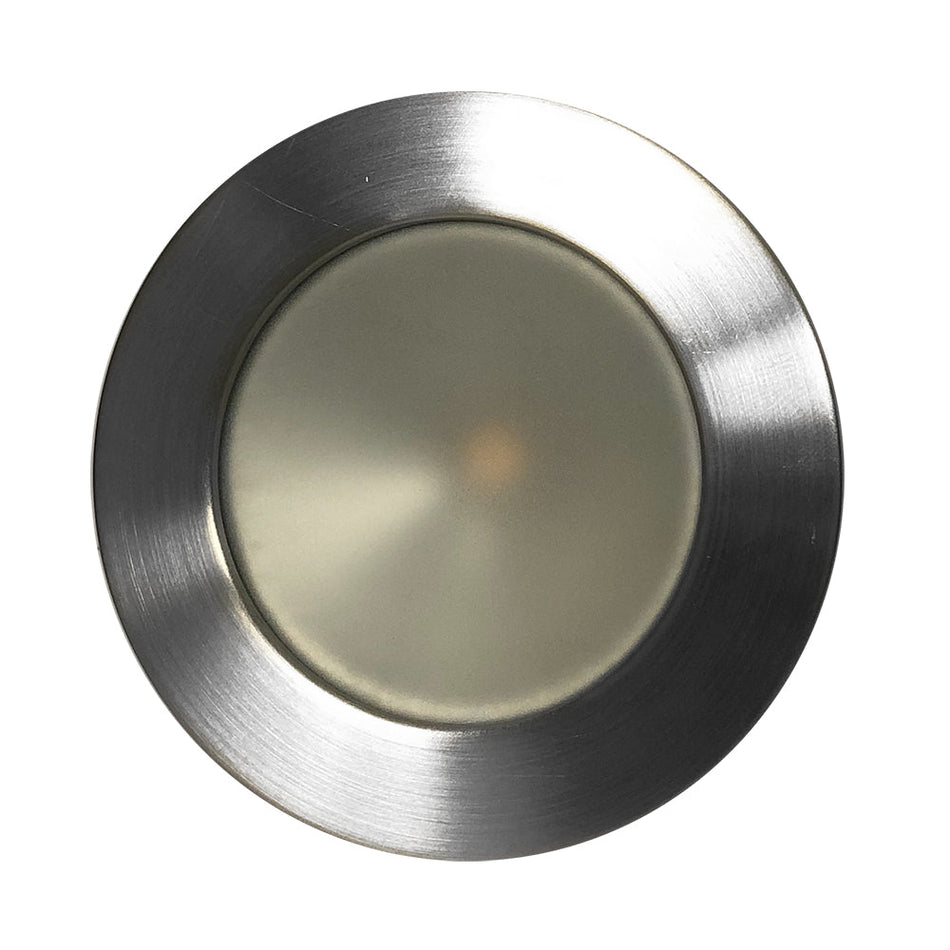 Lunasea Gen 3 Indoor/Outdoor Recessed 3.5 LED Light - 2700K 85 CRI Dimmable COB LED - Warm White/Brushed SS Bezel - Get Tight Gear