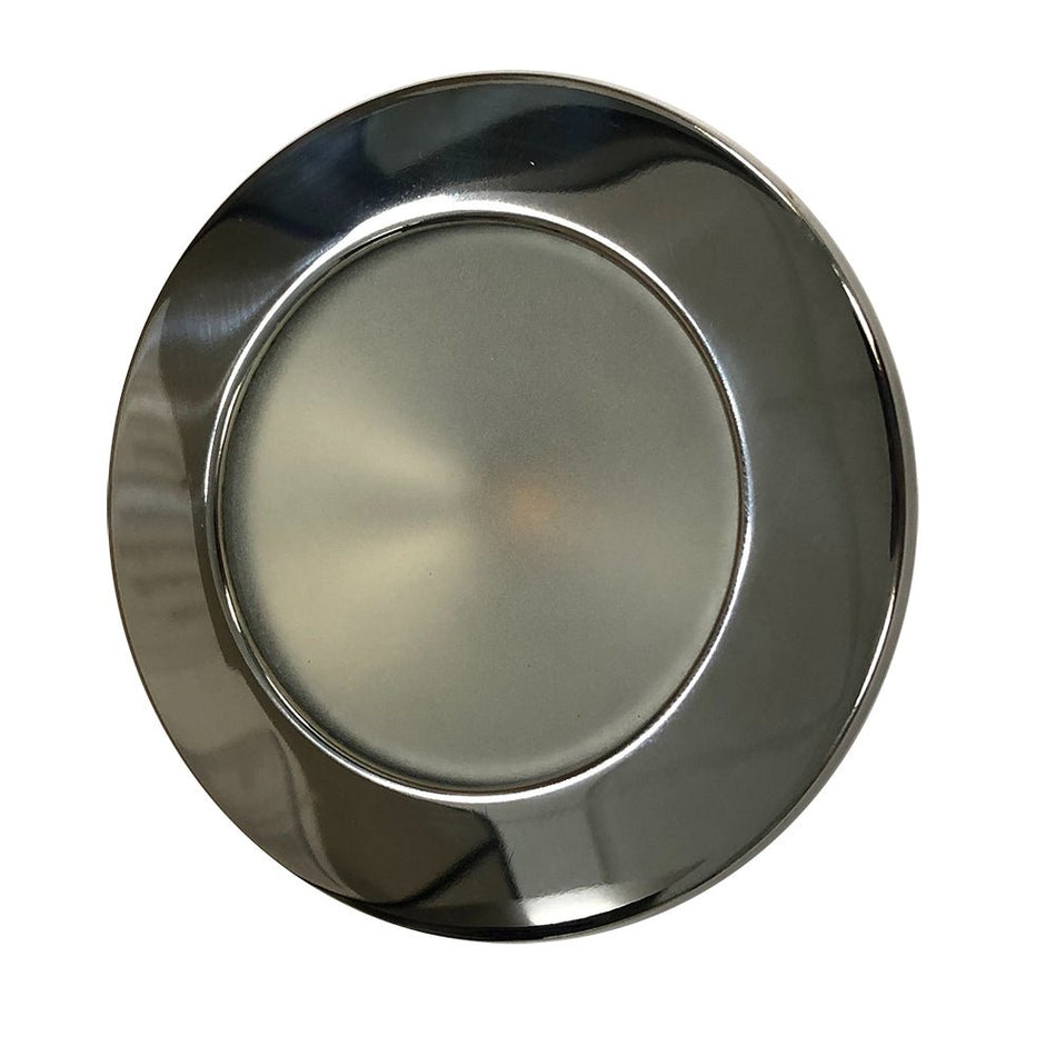 Lunasea Gen 3 Indoor/Outdoor Recessed 3.5 LED Light - 2700K 85 CRI Dimmable COB LED - Warm White/Polished SS Bezel - Get Tight Gear