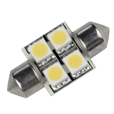 Lunasea Pointed Festoon 4 LED Light Bulb - 31mm - Cool White - Get Tight Gear