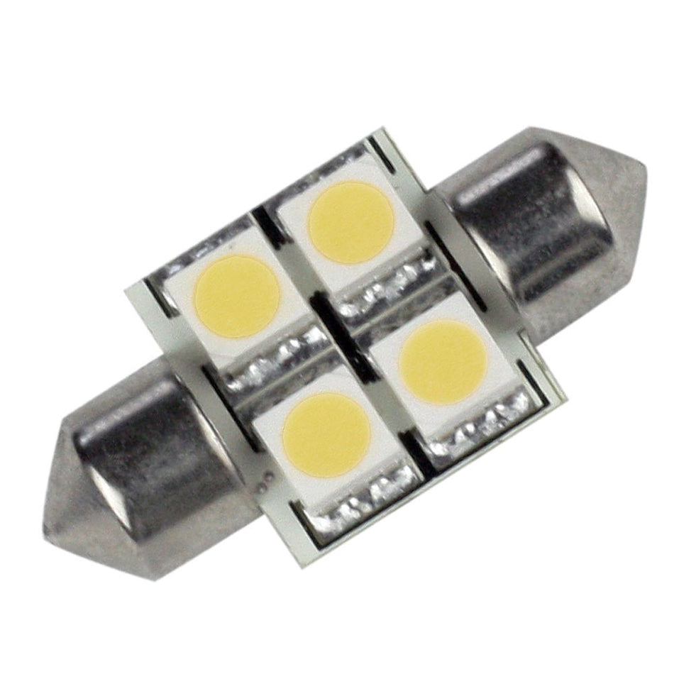 Lunasea Pointed Festoon 4 LED Light Bulb - 31mm - Cool White - Get Tight Gear