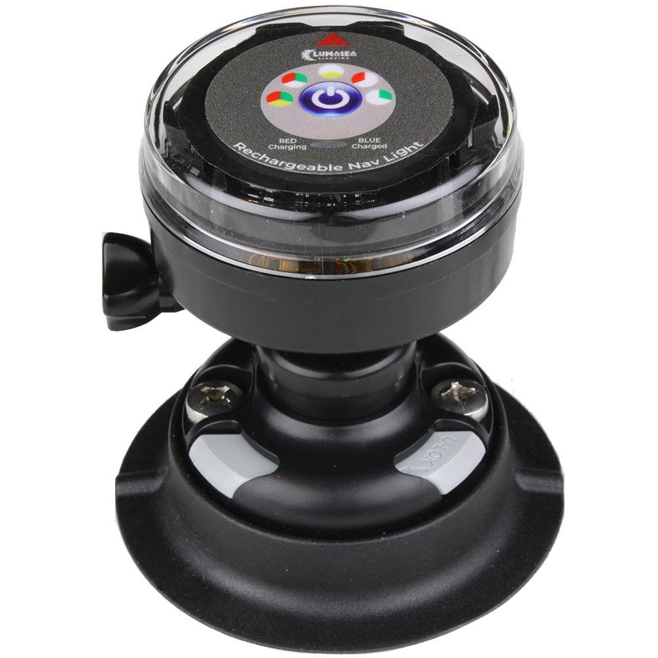 Lunasea Rechargeable Tri - Color Portable Navigation Light w/RailBlaza Quikport Mount - Black - Get Tight Gear