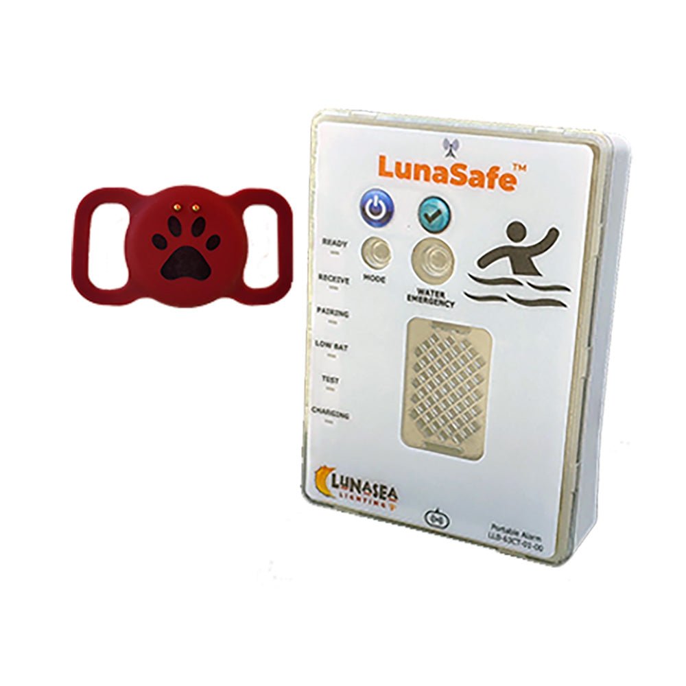 Lunasea Water Activated Pet Safety RF Transmitter w/Rechargeable Alarm Receiver - Red - Get Tight Gear