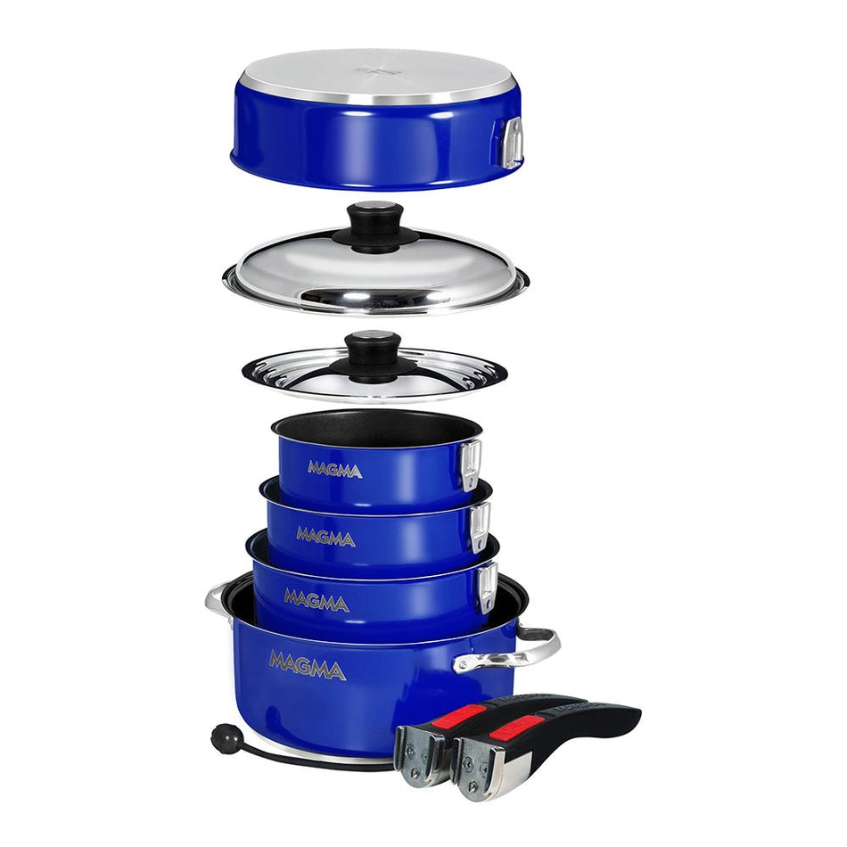 Magma Nestable 10 Piece Induction Non - Stick Enamel Finish Cookware Set - Cobalt Blue - Get Tight Gear