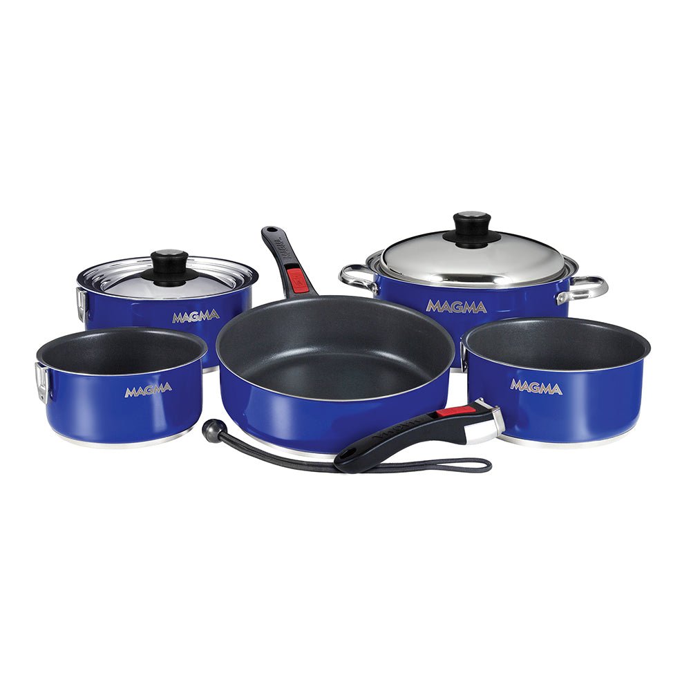 Magma Nestable 10 Piece Induction Non - Stick Enamel Finish Cookware Set - Cobalt Blue - Get Tight Gear
