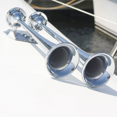 Marinco 12V Chrome Plated Dual Trumpet Air Horn - Get Tight Gear