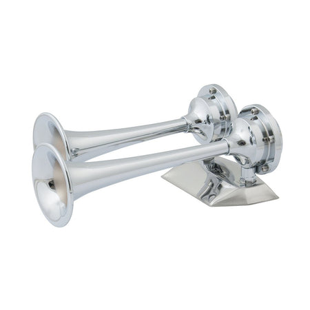 Marinco 12V Chrome Plated Dual Trumpet Mini Air Horn - Get Tight Gear