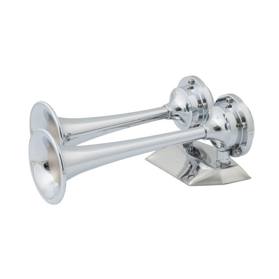 Marinco 12V Chrome Plated Dual Trumpet Mini Air Horn - Get Tight Gear