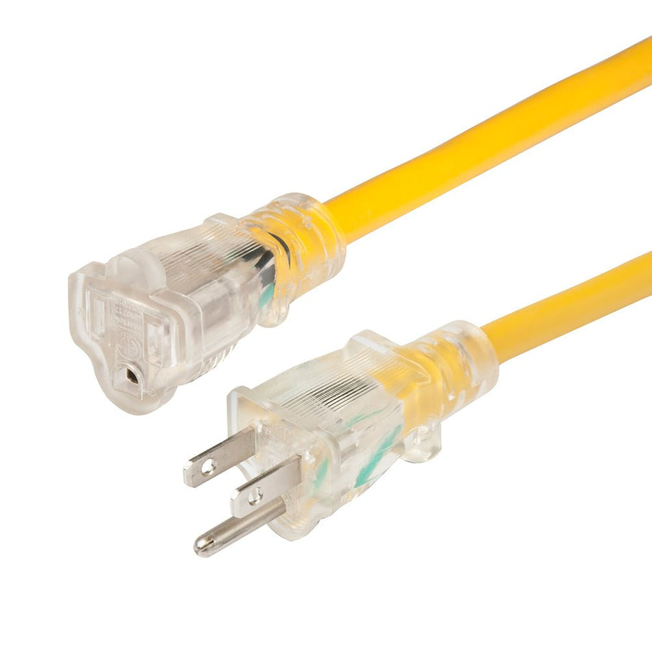 Marinco 14/3 Lighted Extension Cord - Non - Locking - 15A - 25' - Get Tight Gear