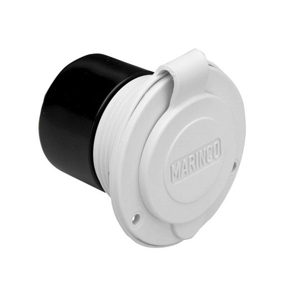 Marinco 15A 125V On - Board Charger Inlet - Front Mount - White - Get Tight Gear