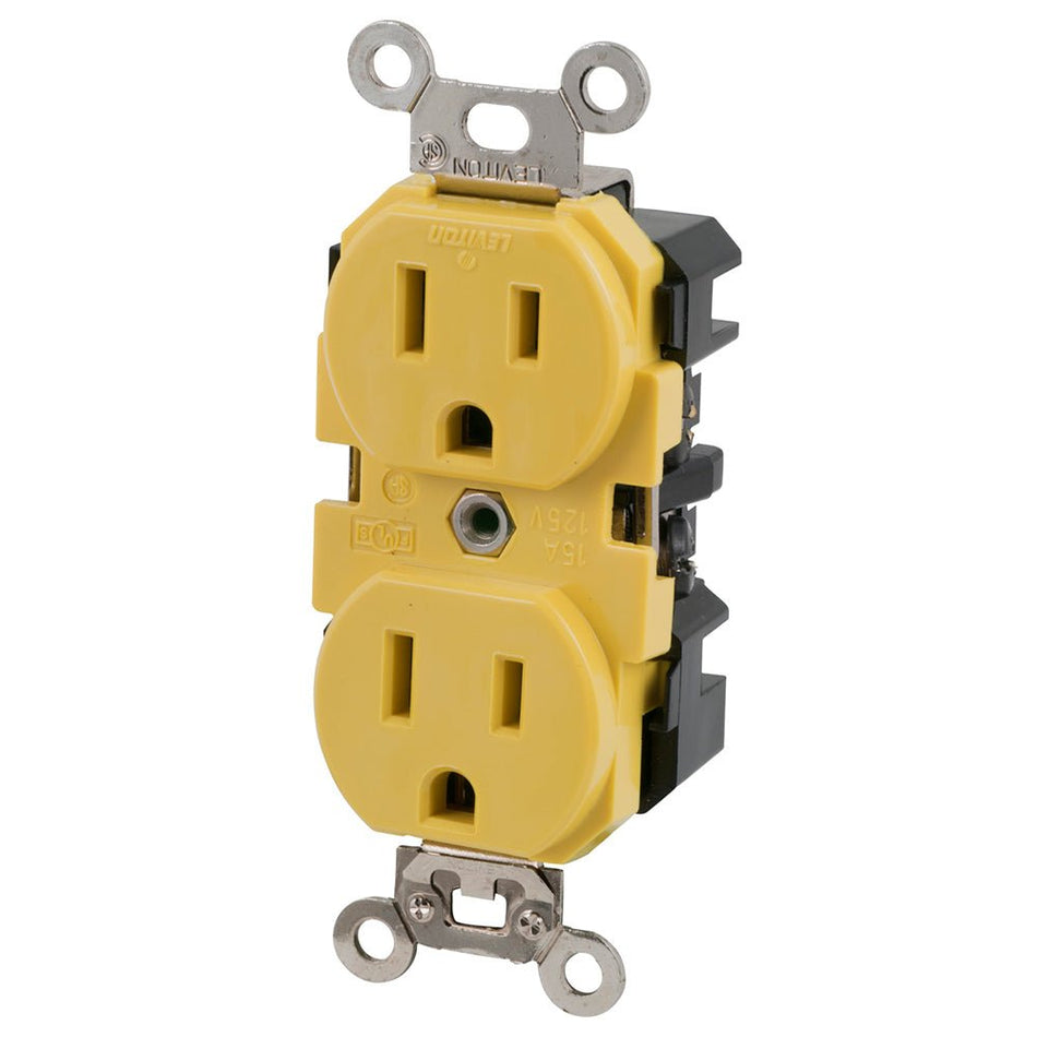 Marinco 15A 125V Yellow Duplex Straight Blade Receptacle - Get Tight Gear