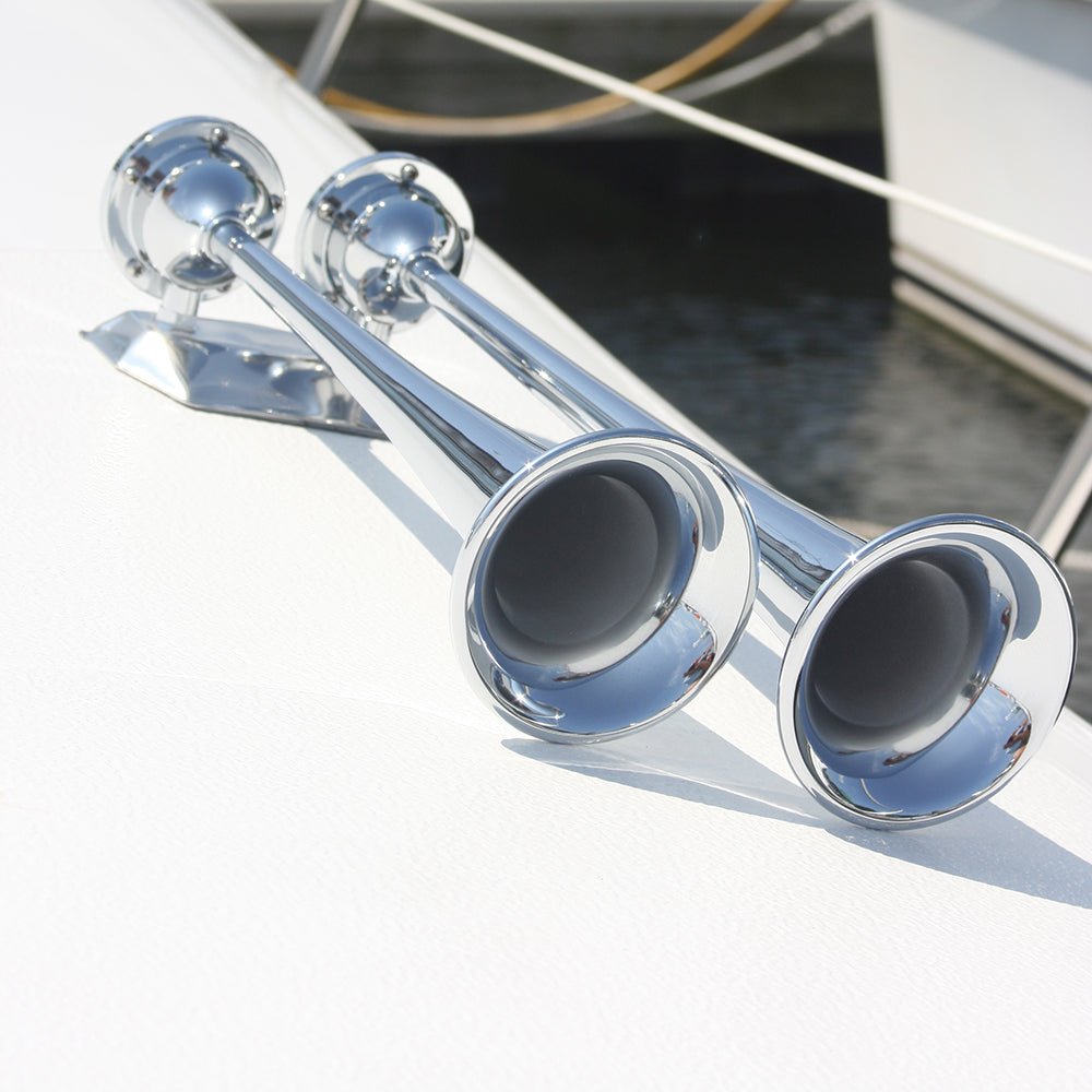 Marinco 24V Chrome Plated Dual Trumpet Air Horn - Get Tight Gear