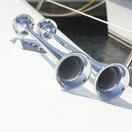 Marinco 24V Chrome Plated Dual Trumpet Air Horn - Get Tight Gear