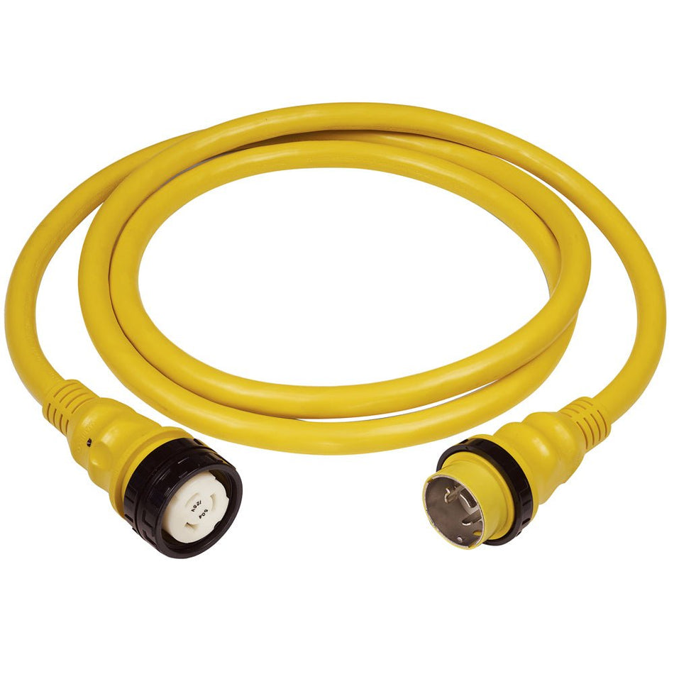 Marinco 50A 125V Shore Power Cable - 25' - Yellow - Get Tight Gear