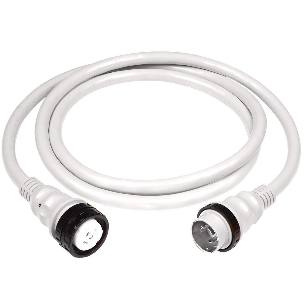 Marinco 50Amp 125/250V Shore Power Cable - 50' - White - Get Tight Gear