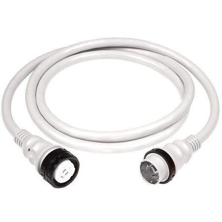 Marinco 50Amp 125/250V Shore Power Cable - 50' - White - Get Tight Gear