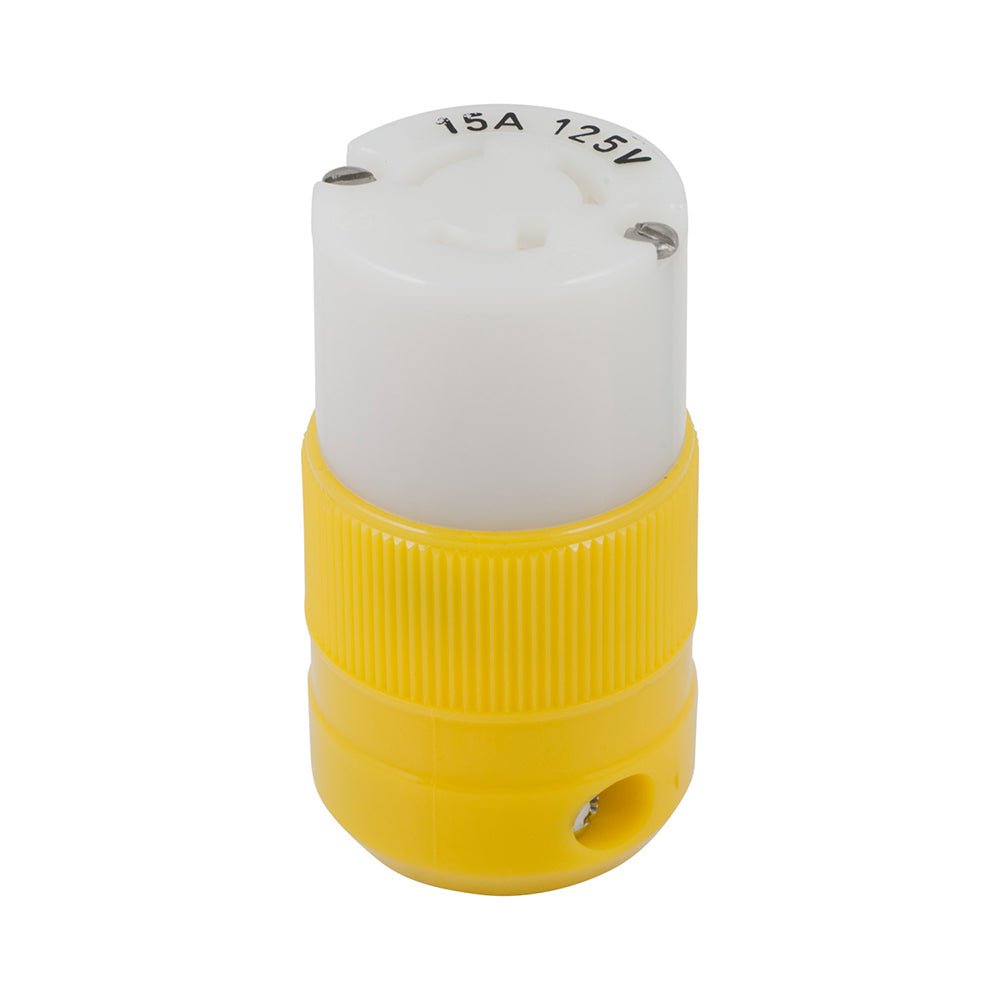Marinco Locking Connector - 15A, 125V - Yellow - Get Tight Gear