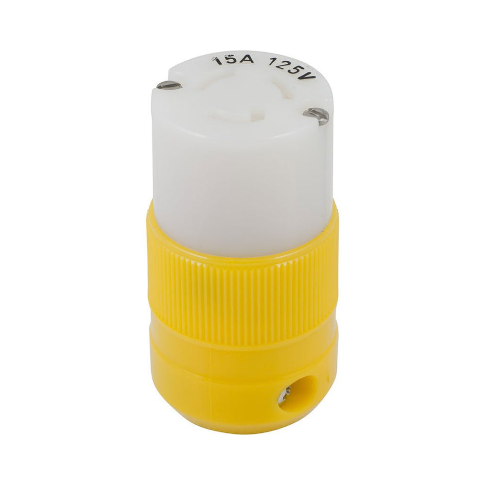 Marinco Locking Connector - 15A, 125V - Yellow - Get Tight Gear