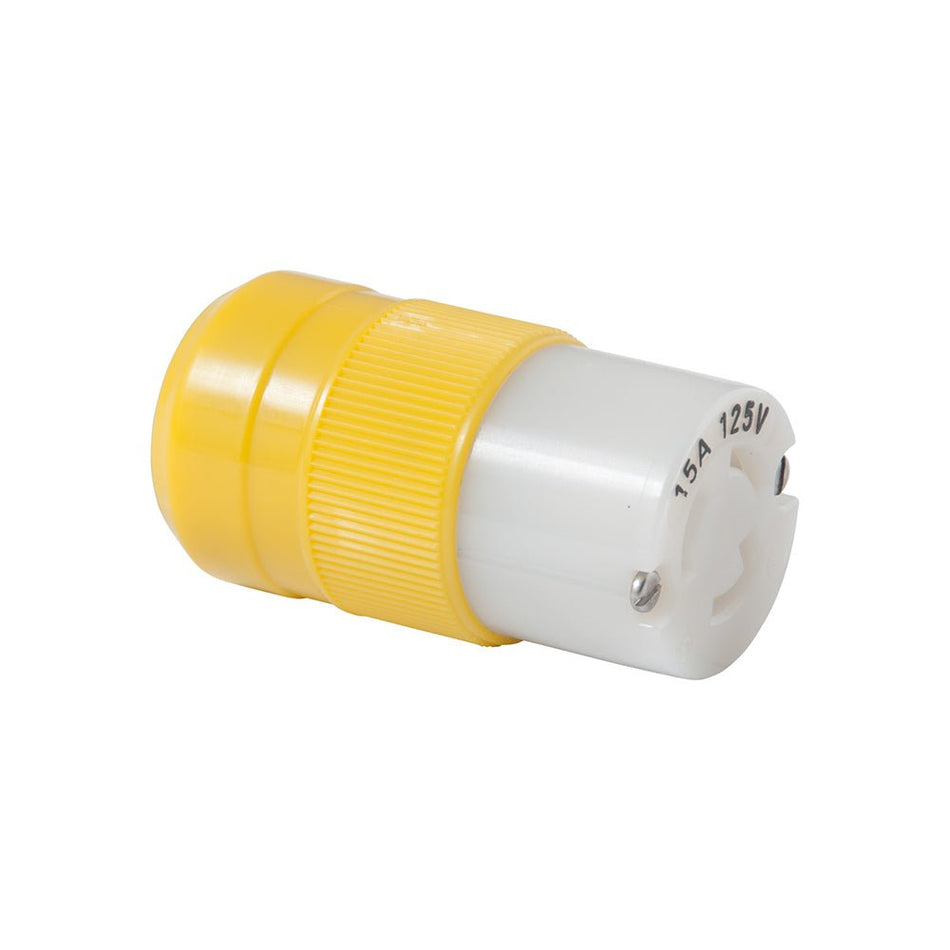 Marinco Locking Connector - 15A, 125V - Yellow - Get Tight Gear
