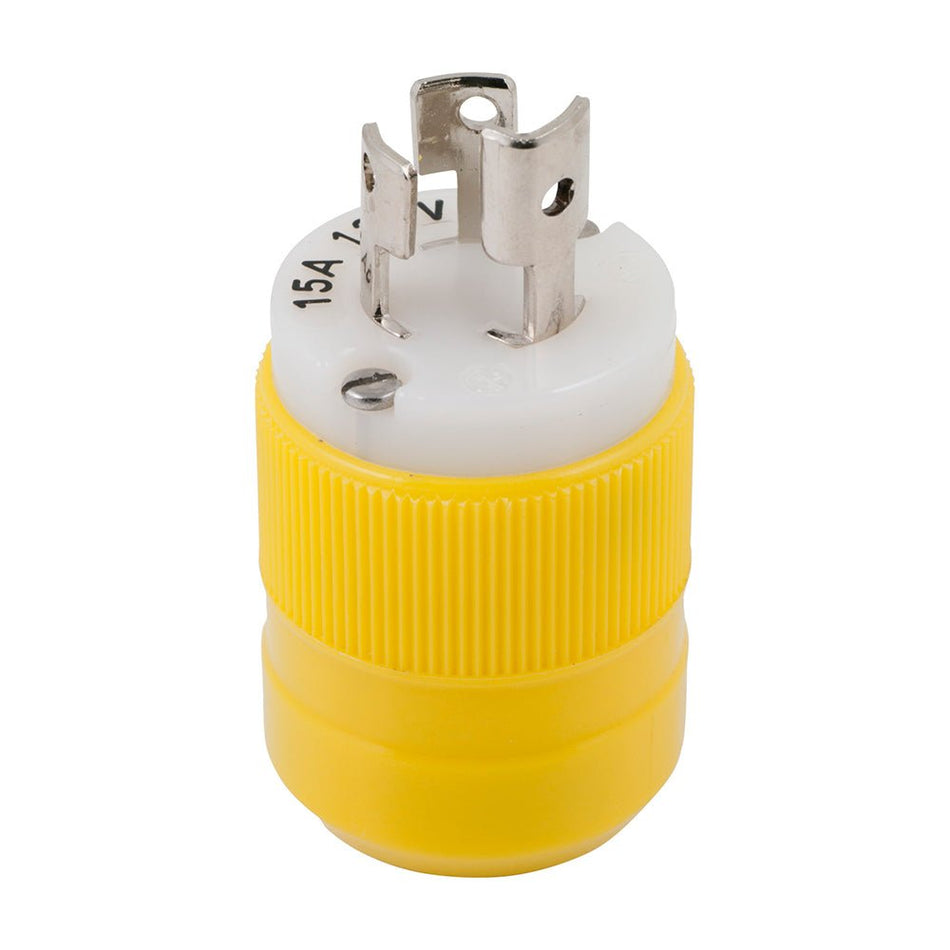 Marinco Locking Plug - 15A, 125V - Yellow - Get Tight Gear