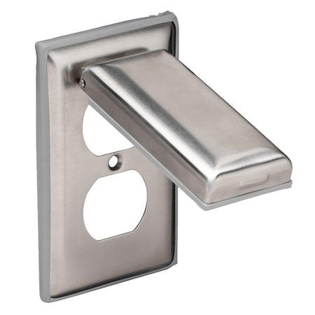 Marinco Stainless Steel Cover f/Duplex Receptacle w/Lift Lid - Get Tight Gear
