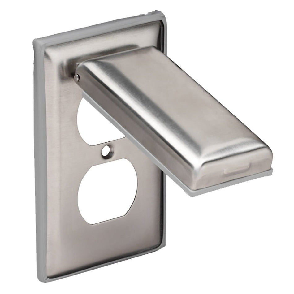 Marinco Stainless Steel Cover f/Duplex Receptacle w/Lift Lid - Get Tight Gear