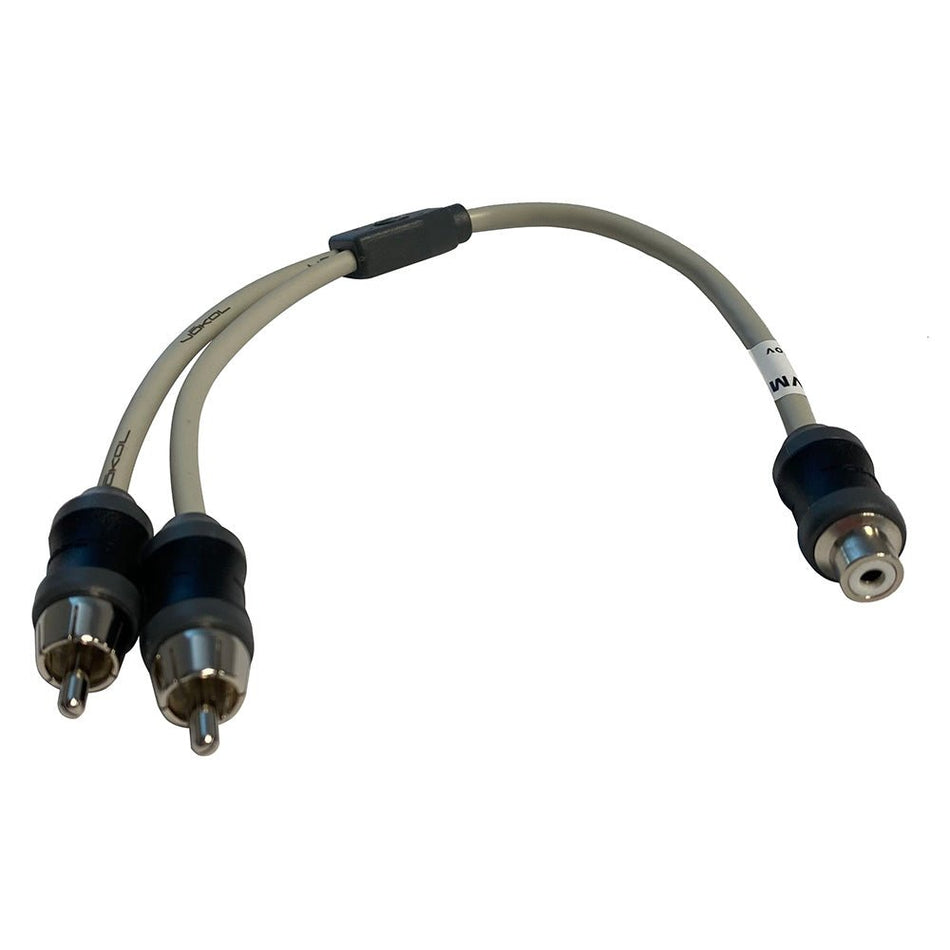Marine Audio Adapter RCA Twisted Pair Y Adapter - 1 Female to 2 Male - Get Tight Gear