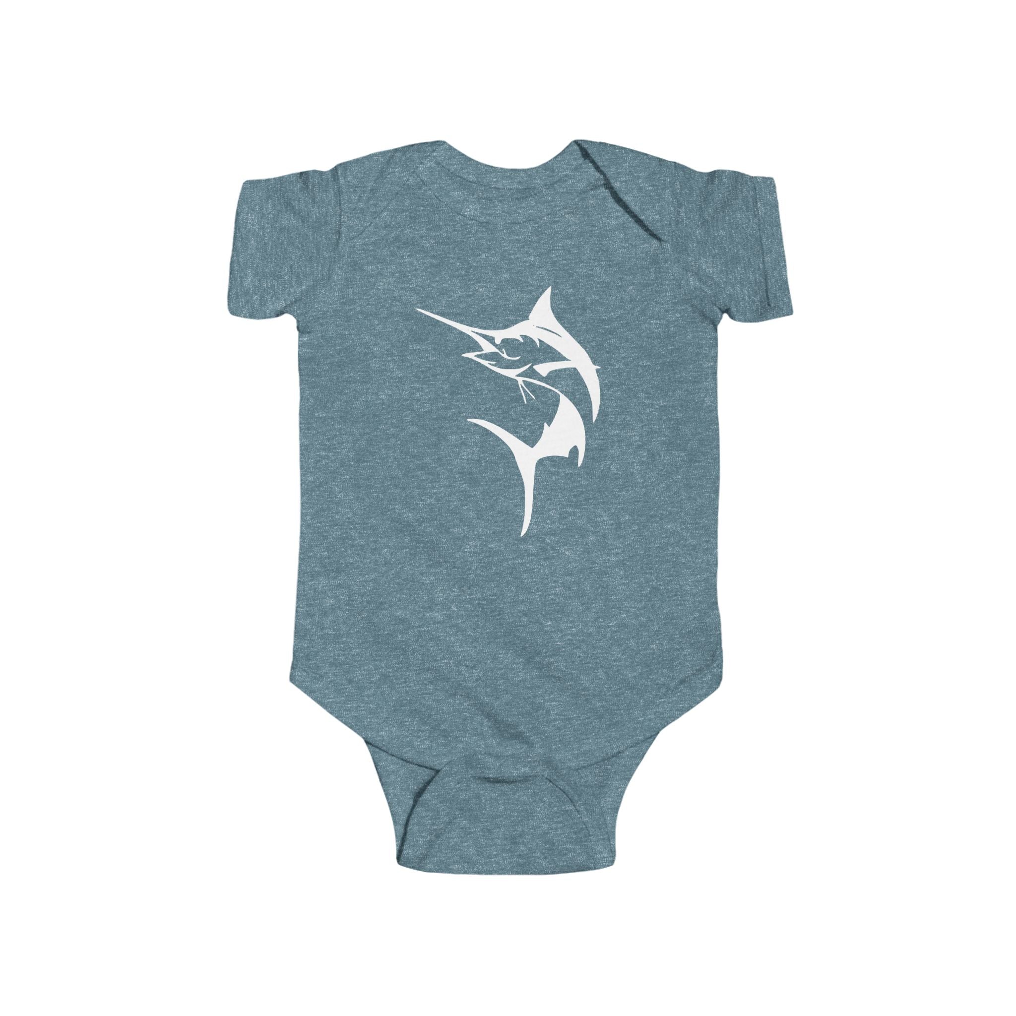 Marlin Baby Bodysuit - Cute Infant Outfit, Sea Lover Gift, Baby Shower Present, Nautical Theme Fashion, Summer Beach Wear - Get Tight Gear
