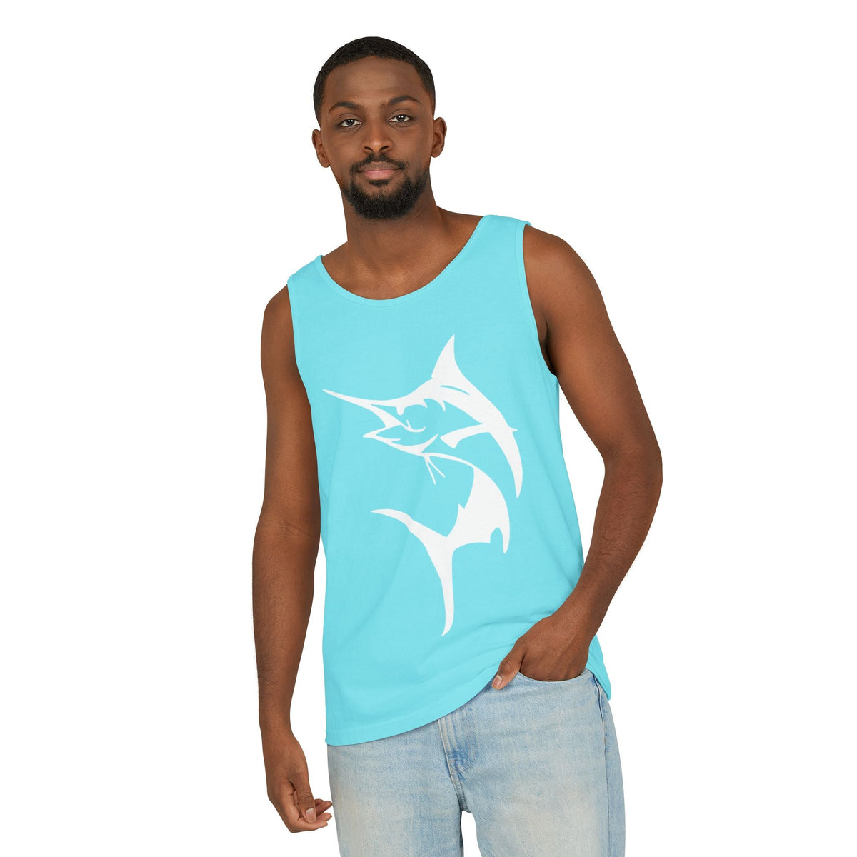 Marlin Fishing Tank Top - Unisex Beachwear, Summer Shirt, Gift for Fishermen, Ocean Lover Apparel, Casual Layering Piece - Get Tight Gear