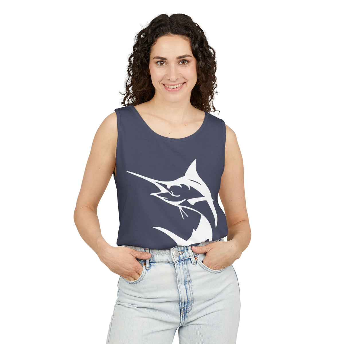 Marlin Fishing Tank Top - Unisex Beachwear, Summer Shirt, Gift for Fishermen, Ocean Lover Apparel, Casual Layering Piece - Get Tight Gear